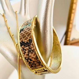 Modern Vintage Dainty Necklace & Snakeskin Bracelet